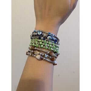 beaded Eye bracelet set of 3